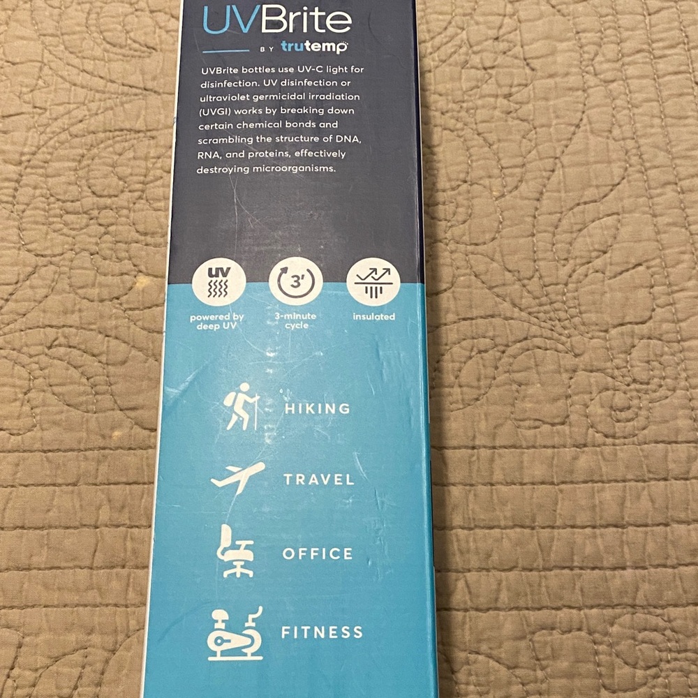 New UVBrite Black Self-Cleaning Water Bottle - Picture 5 of 12